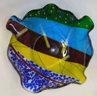 Aurora Waves Bowl Glass Bowl