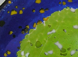 Cobalt Blue Meadow Glass Bowl Detail