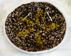 Brown/Brick Red Speck Glass Bowl
